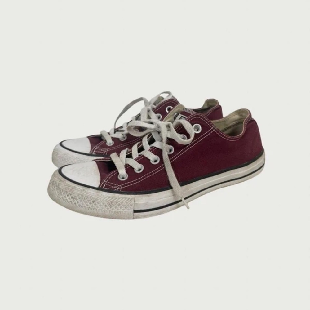 Converse Women's Burgundy and White Flats